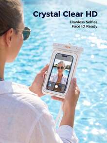 TOPK E09 Waterproof Phone Pouch, Universal Touchscreen Dry Bag With Adjustable Lanyard, Fits 4–7 Inch Smartphones For Swimming, Beach, Kayaking, Snorkeling And Outdoor Activities - White - View 6