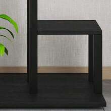 Soporte para plantas de interior con 4 ganchos colgantes, estante alto de 5 niveles para plantas de 56", estante para plantas en forma de media luna, estante de exhibición, 2 piezas de soporte para plantas, estante para flores, estantes de almacenamiento para sala de estar, patio, decoración exterior en negro/marrón. - Negro - Ver 5