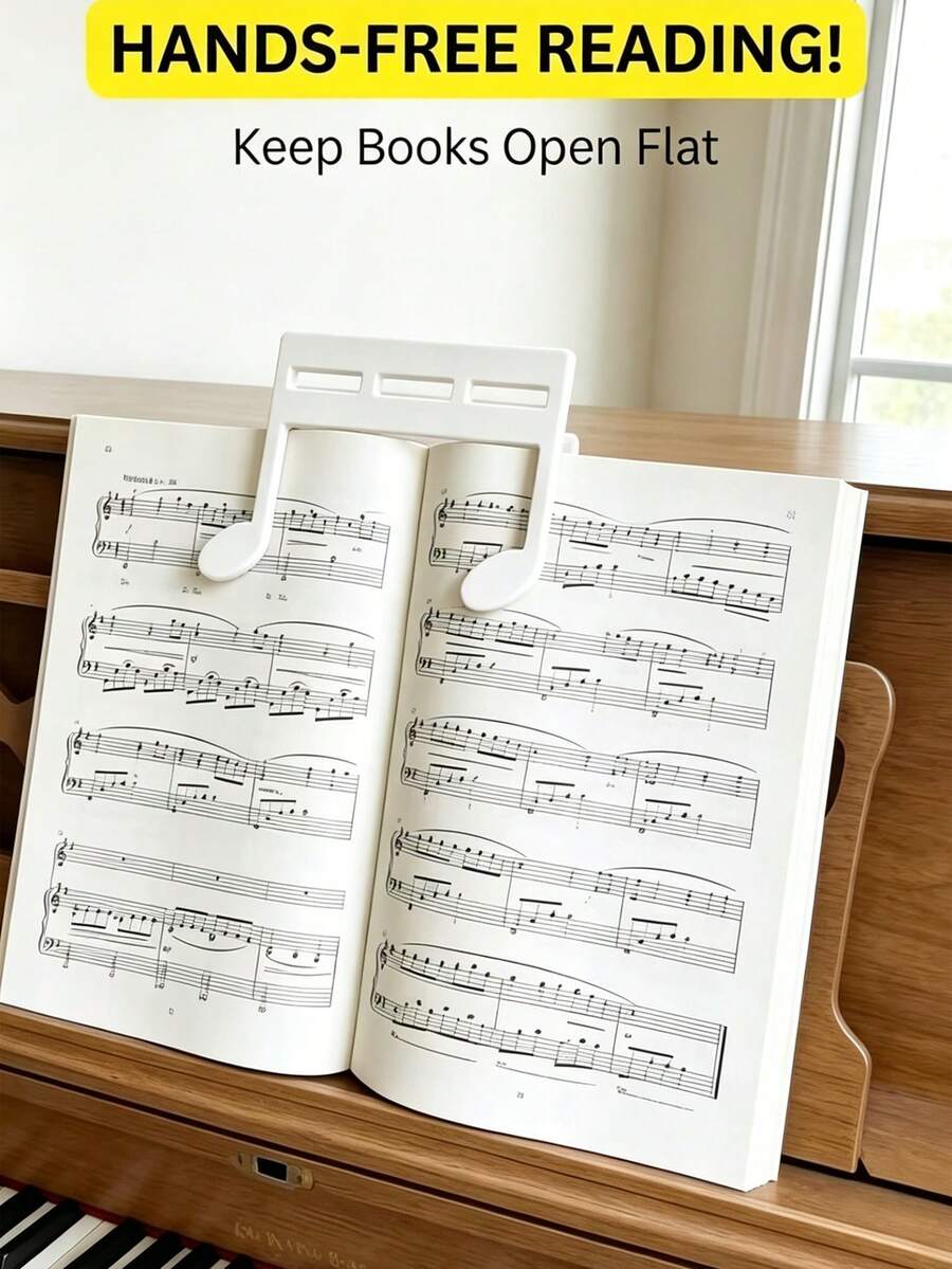 Creative Musical Note Shaped Sheet Music Clip - Universal Instrument Clip Suitable For Piano, Guitar And Violin. Ideal Organization Tool For Students, Teachers And Office Use, Perfect For Learning And Daily Work Environments. - Multicolor - View 1