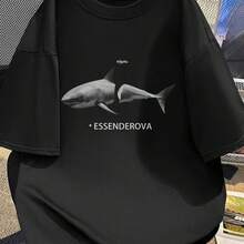 Camiseta impresa para hombres y mujeres - Negro - Ver 1