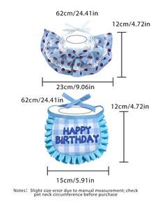 1 Set Pet Birthday Hat And Bib, Cute Birthday Decorations Suitable For Cats And Dogs, Beloved Pet Birthday Gift - Multicolor - View 11