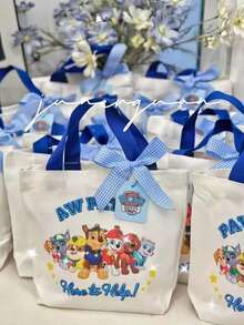 Paw Patrol 1件裝汪汪隊主題生日禮物 多功能肩背包 大容量便攜帆布包 帆布紀念袋 適合兒童 - 彩色 - 查看 10