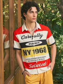Whitmere NY 1968 Vintage Racing Striped Shirt Retro Style Casual Top - Multicolor - View 1