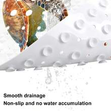 1pc PVC Thickened Non-Slip Bathroom Mat, Watercolor Underwater Coral Sea Turtle Dolphin Stingray Print With Suction Cups, Foot Massage Mat, Bathroom Pool Elderly Pet Universal Wear-Resistant Easy Clean Anti-Slip Bath Mat - View 6