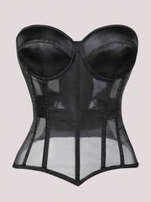 Áo corset bó eo gợi cảm màu đen đa năng cho nữ - màu đen - Xem 1