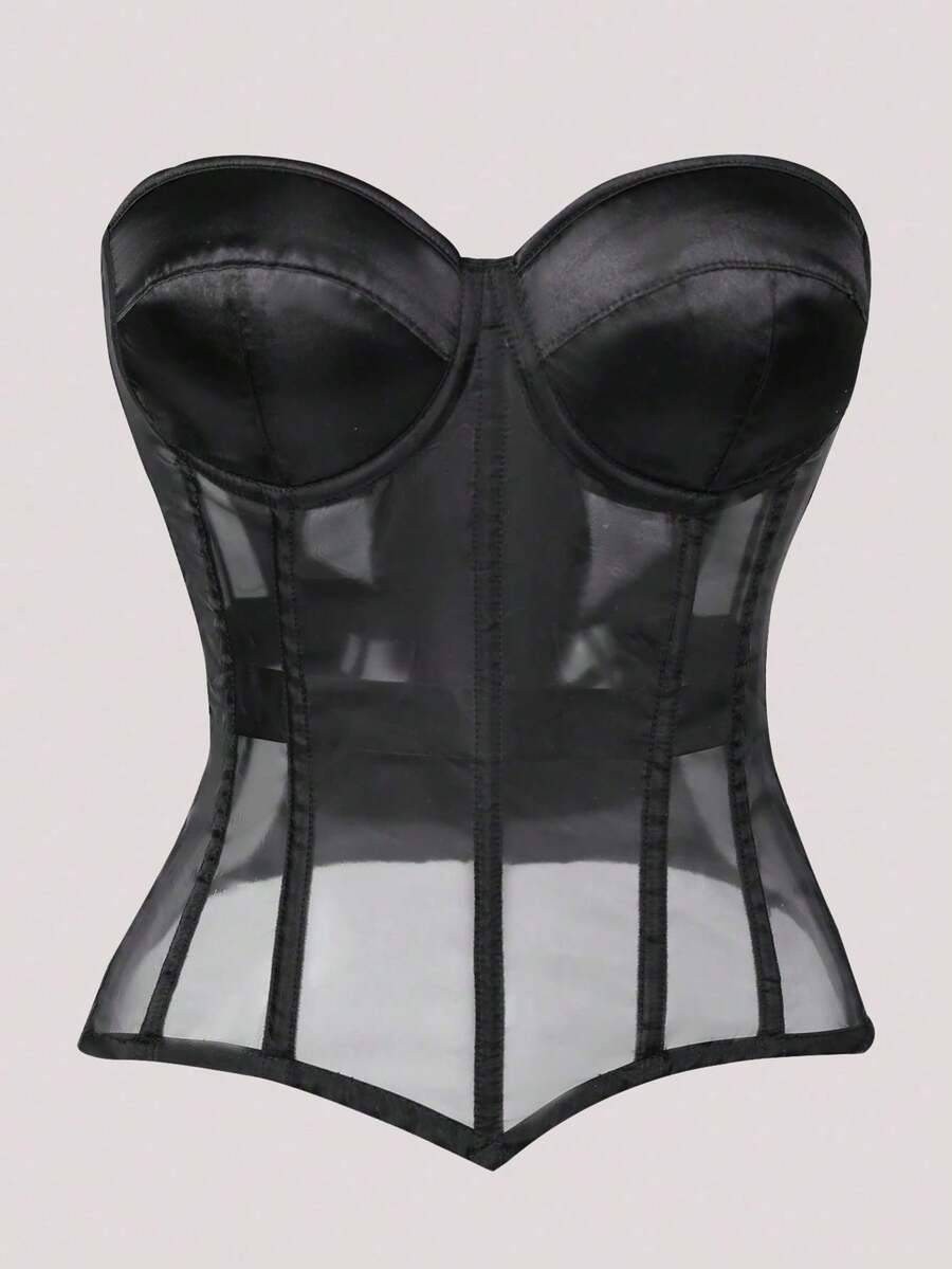 Áo corset bó eo gợi cảm màu đen đa năng cho nữ - màu đen - Xem 1