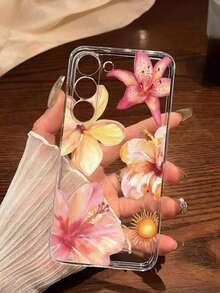 1 Piece Soft Phone Case With White Lily Flower And Butterfly, Compatible With Huawei Honor, , Galaxy A04e/12/A13/A14/A34/A50/A52/A53/A54/S21/S22/S23/S24/S25/S25Ultra, 6A/7A/8A, 12T/13T, International Version, Not Domestic Version, Spring Gift - 透明 12 - 查看 8