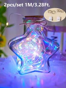 2入組10/20/30LED 1/2/3M塑料燈串現代可伸縮家居裝飾燈 - 彩色 - 查看 13