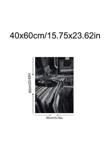 1张黑胶唱片店海报，黑白音乐墙画，复古模拟照片打印，磁带耳机海报，复古音乐摄影墙画，黑白复古音频打印，节日礼物，送给朋友的理想礼物，卧室艺术印刷品，客厅装饰，办公室装饰，浴室装饰，墙画，墙面装饰，家居装饰，房间装饰，帆布墙画，海报，带框墙画，可选画框 - 1PCS - 查看 21