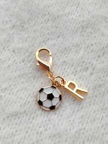 Exquisite Football Pendant Gold A-Z Letter Keychain, Gold Letter Charm, Cute Key Ring Handbag Pendant, Bag Charm, Keychain Bag Accessory, Phone Case Wallet Car Key Accessory - Multicolor - View 18
