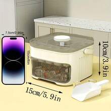 2pcs/Set (1pc Ice Cube Mold + 1pc Scoop) Press-Type Ice Cube Mold, DIY Ice Cubes, Large Capacity Ice Storage, Refrigerator Compatible, Square Ice Cubes, Integrated Ice Making And Storage - View 7