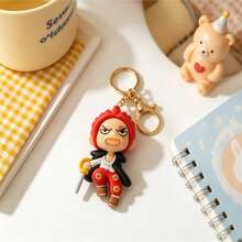 MINISO One Piece Shanks Character Keychain, Anime Mini Figure Bag Charm With Sword Detail & Metal Key Ring, Backpack Purse Accessory, Back To School Gift - Style 1 - View 4