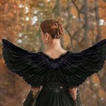 1 pièce Ailes d'ange, Décoration de fête en plumes, Convient pour les fêtes, les mariages, les accessoires de scène, la décoration de vacances, les ailes d'accessoire d'Halloween, le costume de cosplay de Noël - Voir 3