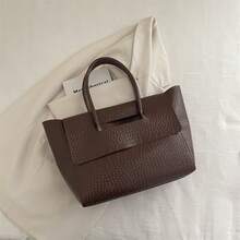 Bolso de mano moderno y versátil para mujer, estilo casual elegante con un toque de alta gama, bolso de hombro estiloso ideal para ir de compras. - marrón - Ver 2