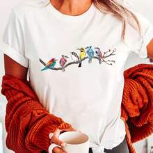 Printed T-Shirt For Men And Women - 白色 - 查看 1