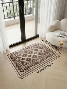 1pc Dark Rhombus Living Room Rug, Suitable For Kitchen, Dining Room, Bedroom, Room Holiday Decor, Indoor/Outdoor, Office, Lobby, Anti-Slip Doormat, Bathroom Rug, Hallway, Study Gaming Area Rug - Multicolor - View 15