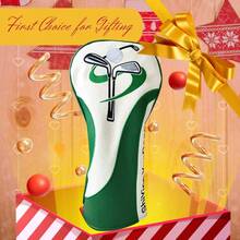 1/3/UT Funda Universal para Cabeza de Palo de Golf, Blanco & Verde Fresco, Estampado Minimalista de Palo de Golf, Material de Cuero Sintético, Mejora la Apariencia del Palo de Golf, Juego de 3 Piezas - Verde - Ver 9