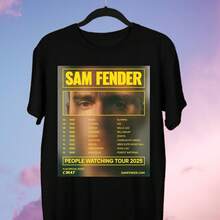 Sam1 Fender 1People Watching Tour T Shirt Full - Black - View 1