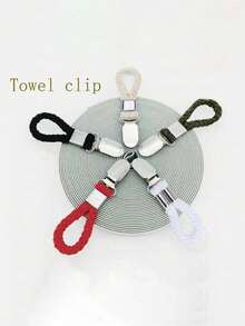 1pc Metal Towel Hook With Cotton Hanging Ring, Multi-Purpose Fabric Hook For Home, Kitchen, Bathroom - Multicolor - View 8