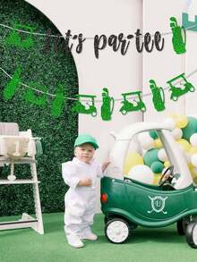 Golf Party Banner, Glitter Golf Birthday Decoration, Golf Cart And Golf Bag Garland Suitable For Men's Birthday, Father's Day, Retirement Party, Golf Theme Party Supplies, Golf Theme Baby Shower Decoration - View 5