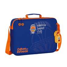Valencia Basket Club حقيبة فالنسيا الإضافية للمدرسة، حقيبة رسول قابلة للتعديل وقبضة يد مبطنة، غطاء وإغلاق بالكلكرو، أقسام داخلية متعددة، محفظة صغيرة مزودة بسحاب، سحاب رئيسي مزدوج - حقيبة - مشاهدة 1