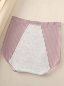 3pcs Plus Size Women's Period Panties: High Waist Tummy Control, Pure Cotton Breathable, Snug Fit Comfortable, Lace Trim, Leak-Proof Period Panties - Multicolor - View 2