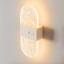 Crystal Motion Sensor Wall Lamp, Acrylic Wall Light, Wireless LED Wall Light, Battery-Powered Night Light, Suitable For Hallways, Bathrooms, Bedrooms, Kitchens, Cabinets, Stairs, Entrances, Bedside, Tables, Closets, Home Decoration, Living Room - Circular Multicolor - View 3