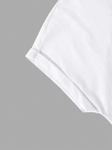 Ribbed Girls White Short Sleeve T-Shirt, Personalized Slogan Graphic T-Shirt, Custom Preppy Style Spring/Summer New Sports Tween Girl Clothing, Draping Soft Breathable Girls Short Sleeve Top - White - View 5