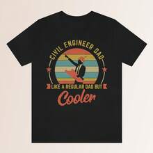 Civil Engineer Dad Shirt, Funny Father's Day Tee - Black - View 1