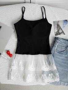Áo hai dây màu đen gợi cảm, áo croptop ôm sát viền ren, tôn dáng khoe eo. - màu đen - Xem 7