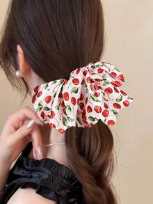 1pc Fruit Pattern Elastic Hair Scrunchie, Versatile Oversized Elastic Hair Tie Hair Accessory Ponytail - Multicolor - View 1
