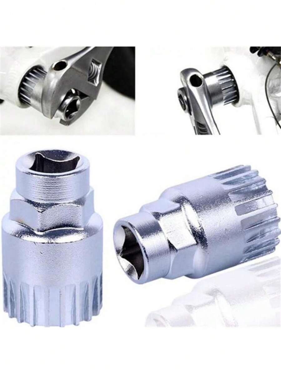 Bicycle Compatible Bottom Bracket Removal Tool, 20-Tooth Crank Puller Wrench,Anti Drop Auxiliary Removal Tool Disassembly Repair - Multicolor - View 1