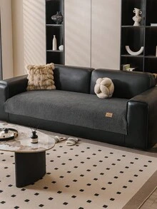 1pc Minimalist Chenille Solid Color Sofa Cushion, 1/2/3/4 Seater Sofa Seat Pad, Armrest & Backrest Cover, Non-Slip, Suitable For All Seasons - Grey - View 11