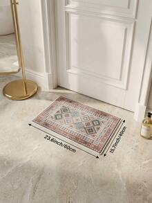 1 pieza Alfombra multicolor de diamante para sala de estar, adecuada para cocina, comedor, dormitorio, decoración de habitación festiva, interior/exterior, oficina, vestíbulo, felpudo antideslizante, alfombra de baño, pasillo, alfombra de área de estudio y juegos - Multicolor - Ver 17
