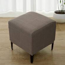 1 pieza Funda elástica de jacquard para reposapiés, funda protectora antiensuciamiento de unicolor para reposapiés de sala de estar, sofá/silla - Multicolor - Ver 8