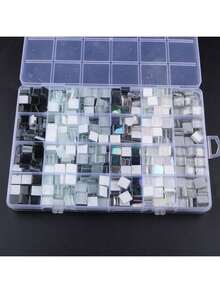 720pcs/Box Glass Mosaic Tiles - High Quality Square Craft Decor, Suitable For Creative Art, Painting, Jewelry Making And DIY Projects - Multicolor - View 18