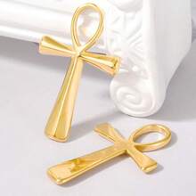 1pc Fashionable Punk Style 304 Stainless Steel Vacuum Electroplated Cross Pendant, Durable Cross Charm Suitable For Bag Decoration, DIY Jewelry Making, Necklace, Bracelet, Earrings - Picture - View 6