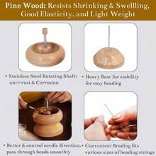 SHOP LC DELIVERING JOY Seed Bead Spinner Jewelry Making Kit - Clay Bead Spinner With Big Eye Beading Needle & 3 Meter Wire - Necklace Bracelet Maker Wooden - Birthday Gifts - Pinewood - Bead Spinner With Multicolor Border - View 7