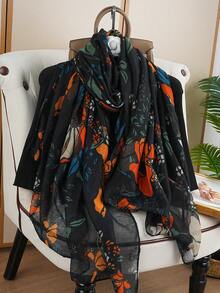1pc Luxury 80*180CM Travel Scarf, Outdoor Fashionable Long Shawl, Stylish Headscarf, New Printed Shawl For Women, Versatile Scarf For All Seasons - Multicolor - View 12