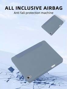1件純色右側筆槽三折平板保護殼 煙紫色，適用於 iPad Mini6/Mini7/Air/Air2/9.7/10.2/10.5/Air4/Air5/10.9/Pro 11"/10th Gen/ Air 11-In.(M2)-2024/ Pro11-In.(M4)-2024/Air 11-Inch (M3) 2025，不含筆，三折支架，內置筆槽，TPU軟邊，全方位防摔耐磨，蜂巢散熱，自動休眠/喚醒，簡約輕便可折疊平板保護殼，筆槽版 - 燻衣紫 - 查看 7