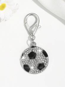 1pc Fashionable European And American Luxurious Creative Versatile World Cup Football Keychain, Suitable For Women's Car Keys, Bags, Decoration And Gifts - Silver - View 5