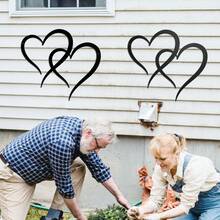 2pcs Metal Heart-Shaped Wall Decor - Pink, Gold, Black, Infinity Love Symbol Wall Art, Symbol Of Love, Living Room Bedroom Wall Decoration, Wedding, Engagement, Anniversary, Valentine's Day, Mother's Day Gift, Her Gift, Sculpture Wall Hanging - Multicolor - View 5