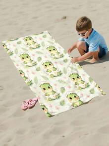 1PC Cartoon Printed Children'S Beach Towel, Cute Towel, Looped Portable Beach Towel,Play On The Beach, Bathe In The Pool, And Use After Exercise - Multicolor - View 2