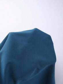 Vestido largo de mujer talla de unicolor elegante con botón decorativo y cinturón de metal para la cintura, primavera/verano - Azul - Ver 2