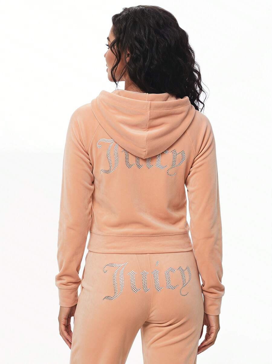 Juicy Couture Women's Full Zip Sweatshirt Apricot - 杏色 - 查看 1