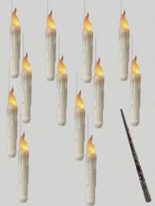 12pcs/20pcs Floating LED Candles With Remote Control - Indoor Home Room Classroom Bedroom Birthday Party Wizard Christmas Decor, Includes Fishing Line, Halloween Decor (2AA Batteries Not Included) - Warm Color - View 13