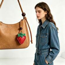 Premium Genuine Leather Creative Strawberry Keychain Excellent Gift Choice High-End Car Key Accessory Suitable For Backpack Decoration Pendant Motorcycle Car Keys Charm Cute Decorative Bag Tag - View 9