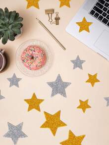 200/100pcs Gold And Silver Star EVA Stickers, Self-Adhesive Star Stickers In Various Sizes, Perfect For Classroom Rewards, Crafting, Card Decoration, Etc. - Gold and Silver - View 11