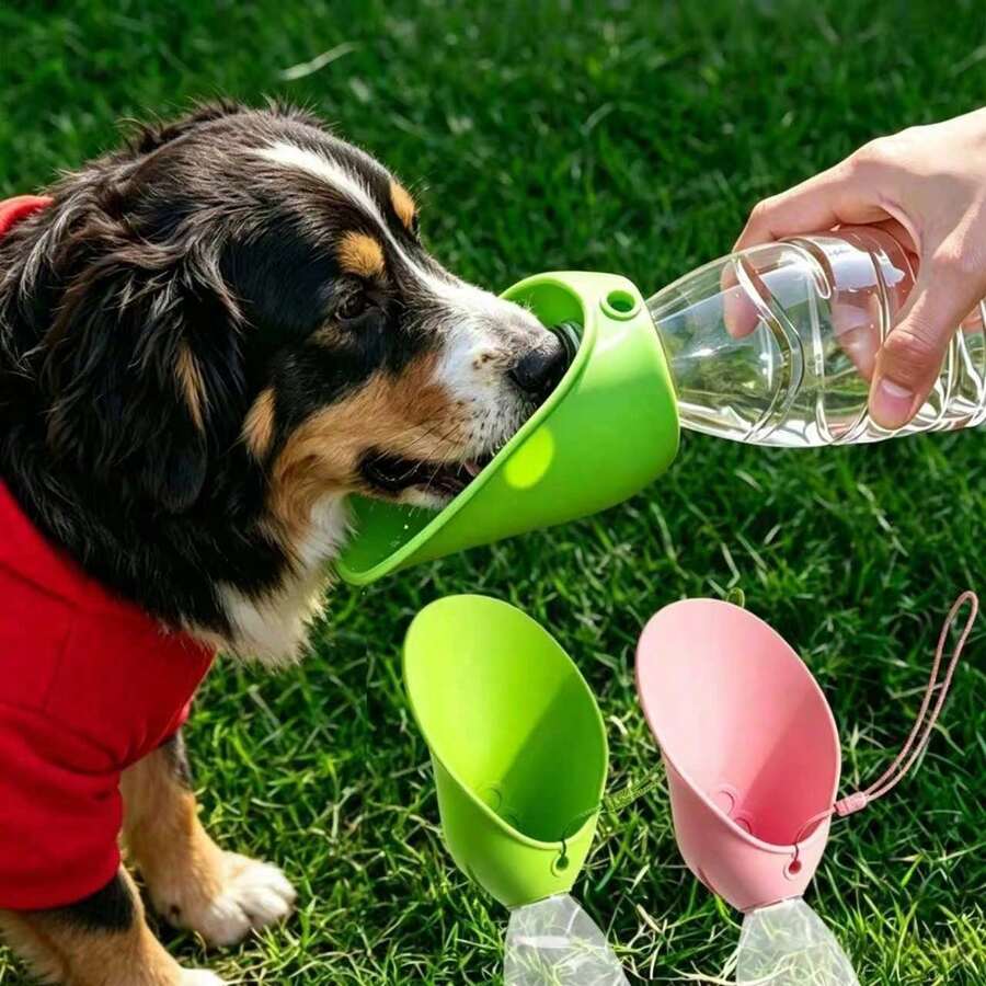 Portable Silicone Pet Water Bowl, Outdoor Travel Cat Dog Water Feeder With Lanyard, Fits Regular Water Bottles, Suitable For Walking And Hiking - Outdoor Water Dispenser (water Bottle Not Included) - View 1