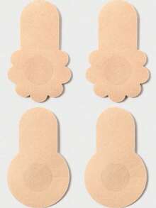 10pcs Seamless Invisible Breast Lift Tape, Non-Woven Fabric Material To Prevent Sagging And Lift Breasts, Suitable For Large And Plus Size Women, Sexy Anti-Chafing And Anti-Embarrassment, Soothing Coverage For Protrusions, Breast Lifting Effect - Multicolor - View 4